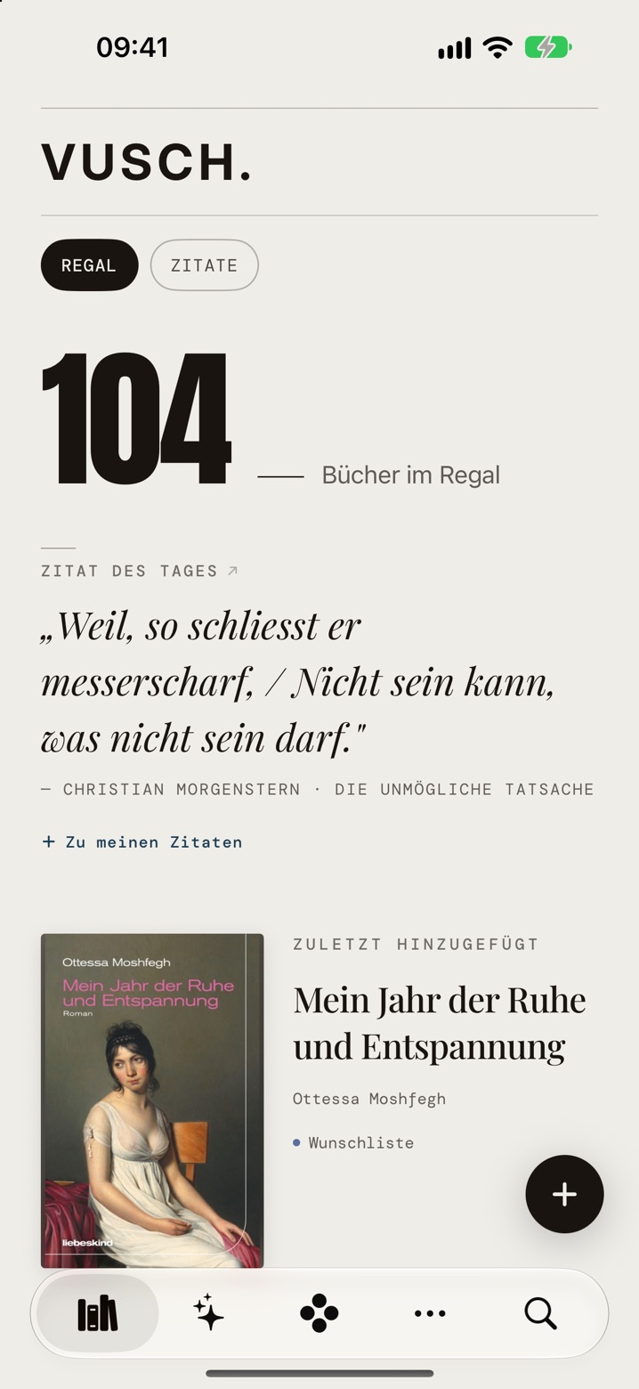 Vusch Library — die ruhige Bibliothek auf dem iPhone